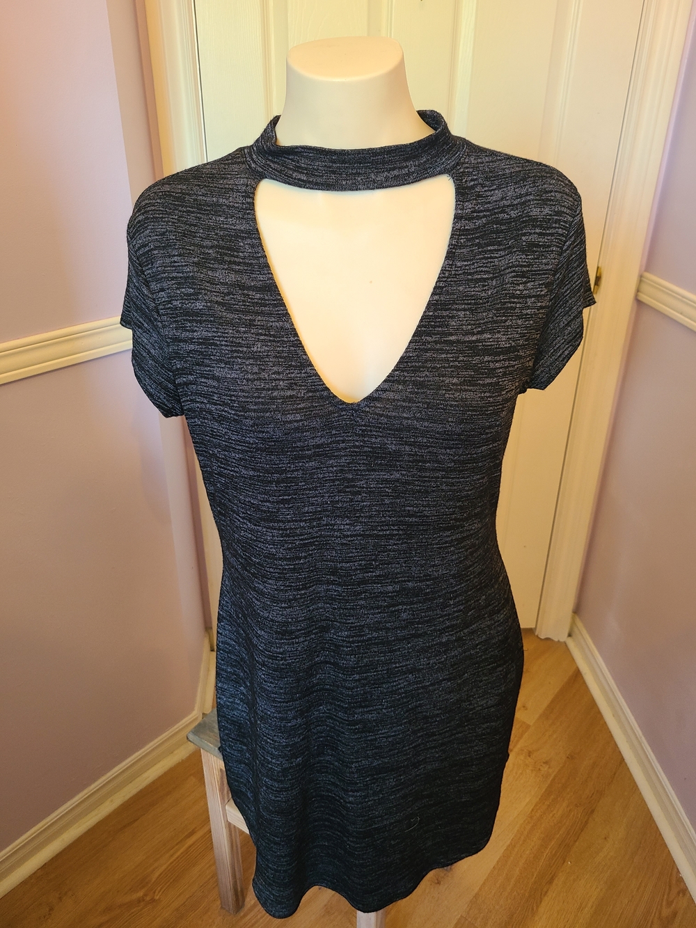 Ripe Black Marled Knit Dress